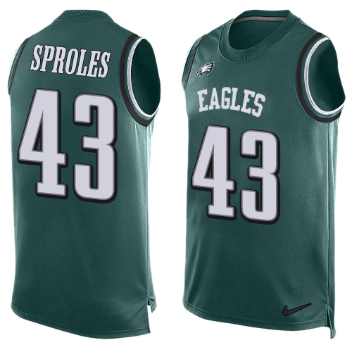 Men's Limited Darren Sproles Nike Jersey Midnight Green - #43 Player Name & Number Tank Top NFL Philadelphia Eagles